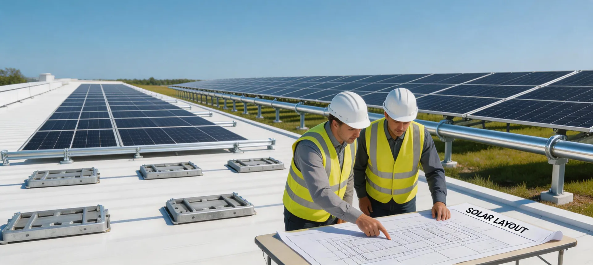 Utility solar racking field