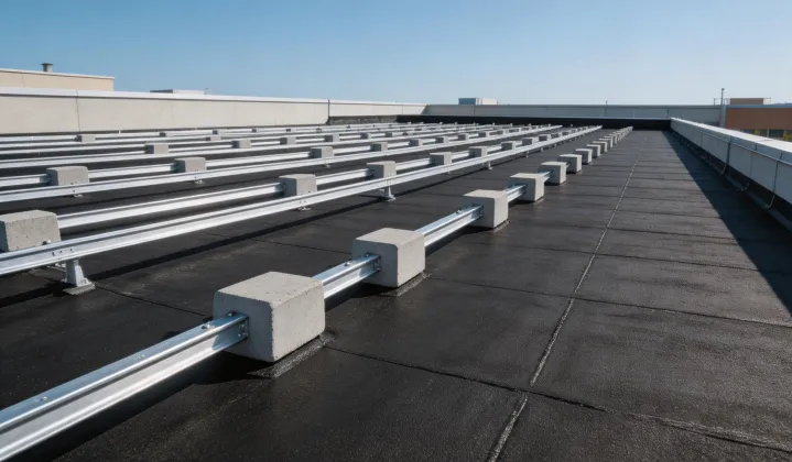 Flat roof ballast mounting system
