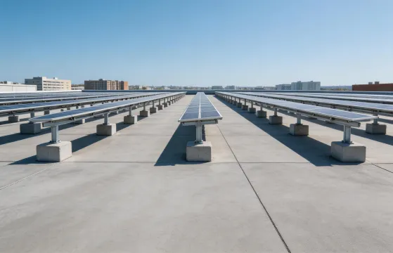 Commercial flat roof solar mounting
